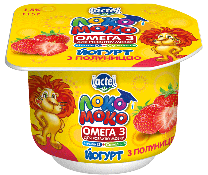 Йогурт ЛОКО МОКО Полуниця 1,5%, 115 г